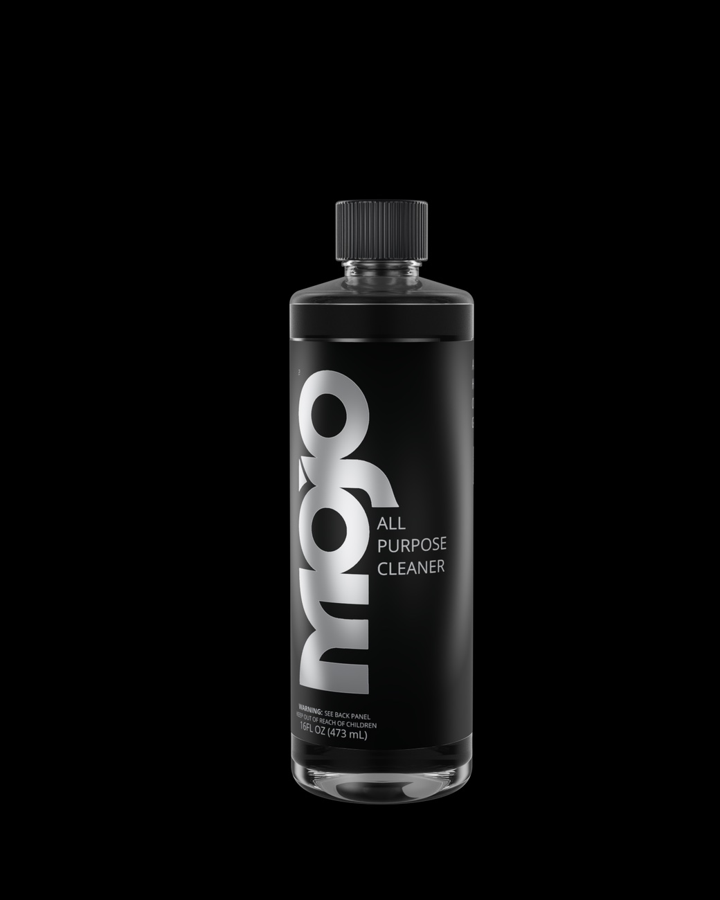 The MOJO bottle at a three-quarter angle wearing a flat cap instead of the sprayer.